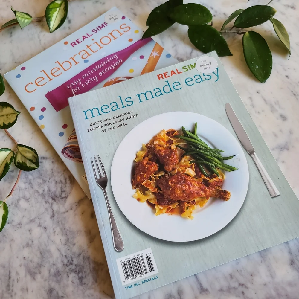 Real Simple Celebrations & Meals Made Easy Cookbook Bundle Set of 2